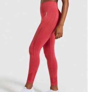 ⭐GYMSHARK Seamless Energy Leggings Size Medium Red